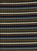 Load image into Gallery viewer, KNT-3375 OLIVE/CARAMEL RIB STRIPES KNITS
