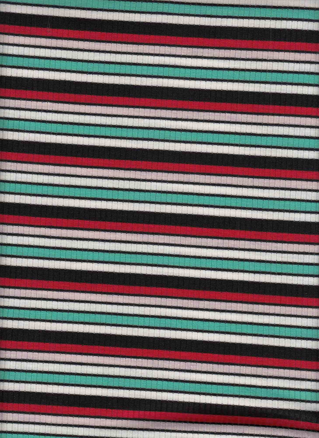 KNT-2200-50409-4x2 Poly Rayon Spandex Yarn Dye Rib Stripe