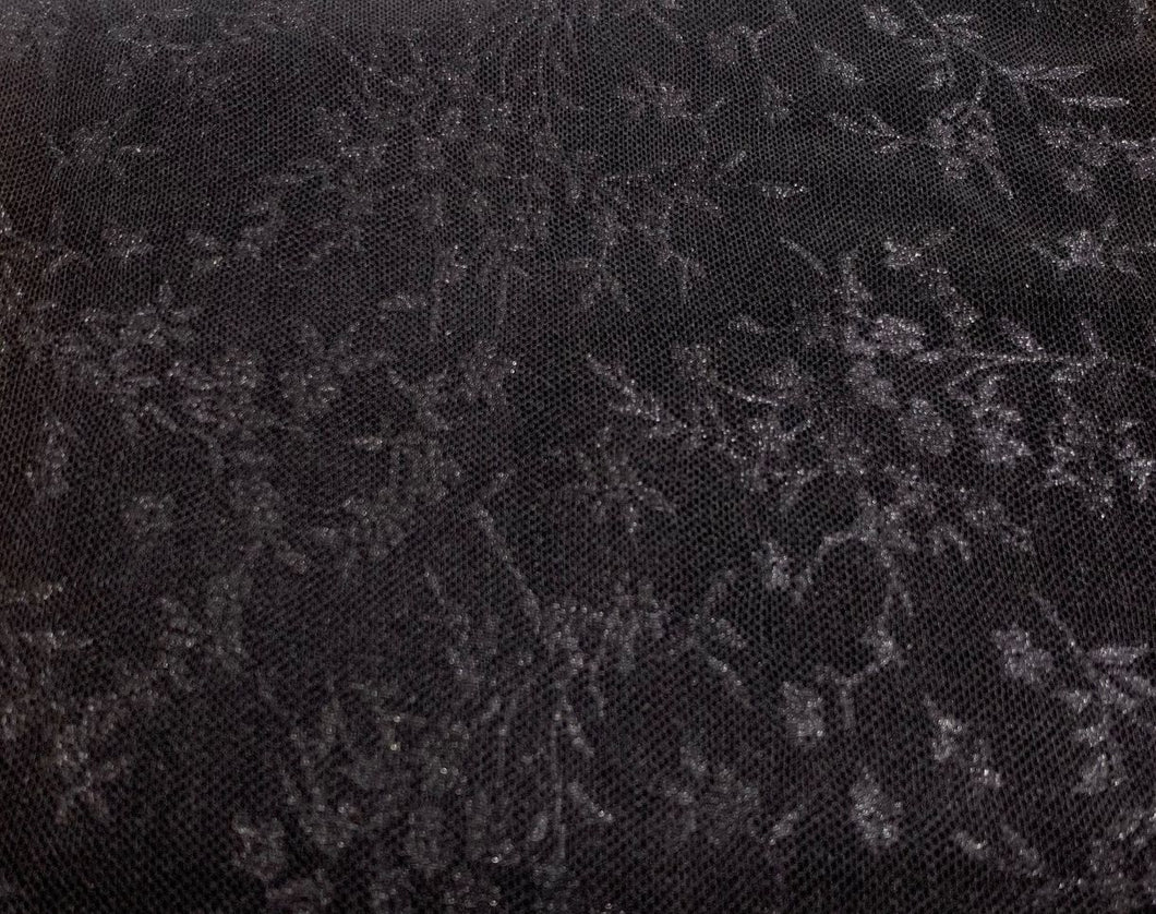 LJ1100-361-Lace Flower Jacquard Mesh