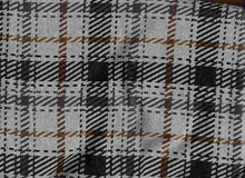 Load image into Gallery viewer, D1692-PL50691 C1 IVORY/BLACK/CARAMEL PLAIDS DOUBLE KNITS

