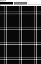 Load image into Gallery viewer, D1692-PL50741 C5 BK/GREY/O.WT PLAIDS DOUBLE KNITS
