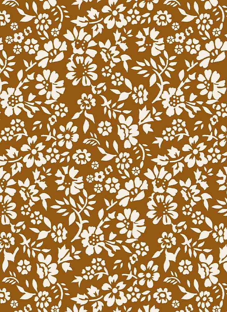 D2052-FL51289 C8 MOCHA/WHT BRUSH PRINT FLOWERS DTY