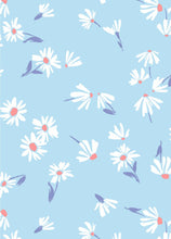 Load image into Gallery viewer, D2052-FL51605 C7 BLUE/WHITE BRUSH PRINT FLOWERS DTY
